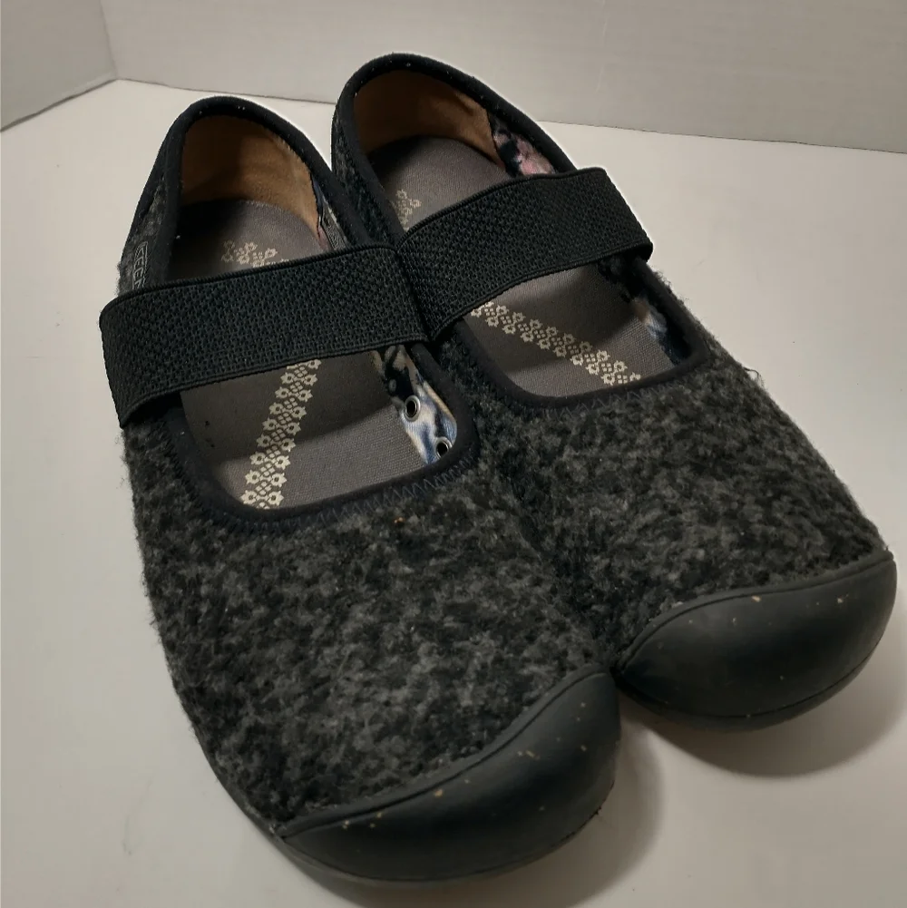 Keen Sienna MJ‎ Wool Shoe, Women's Size 7.5, Black And Gray, Mary Jane